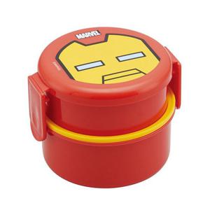 스케이터 마블 아이언맨 원형 2단 도시락 포크 세트