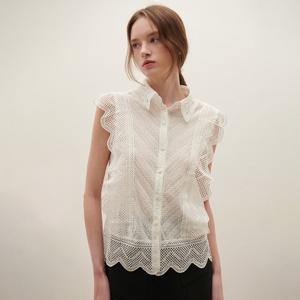 [SATIN] 레이스 프릴 블라우스 O252T262