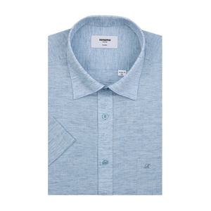 [레노마(셔츠)]쾌적한 린넨 혼방 슬럽사  일반핏반팔셔츠  RPUSG0252BU