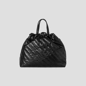 [빈폴] 노라 사선퀼팅 드로우스트링 미디엄 토트백 - 블랙 BE48D3M725