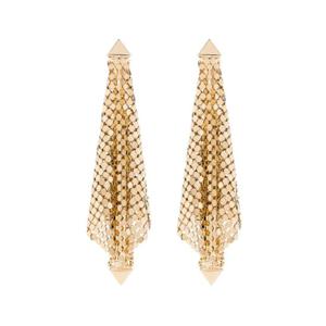 25 FW Rabanne 골드톤 톤 드레이프 체인 메시 이어링 20PBB0038MET074 TP432111279