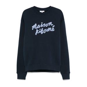 메종키츠네 핸드라이팅 로고 맨투맨 네이비 NM00310KM0307 P480