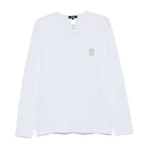 베르사체 로고 라운드넥 긴팔티 화이트 AUU01007 1A10011 A1001