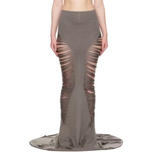 릭오웬스 롱스커트 그레이 할리우드 탄자 맥시 스커트 251232F093047