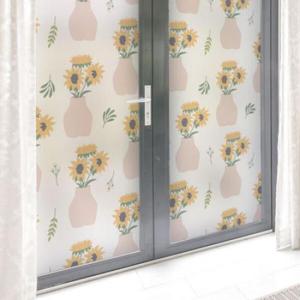 아트박스/꾸밈 gb896-해바라기화분패턴_유리문시트지