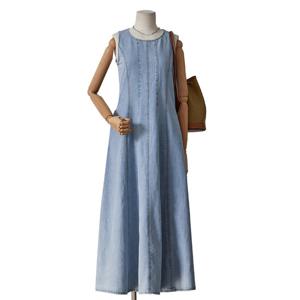 [포커스]맥시 절개 데님 원피스(FM5D9OP5140)