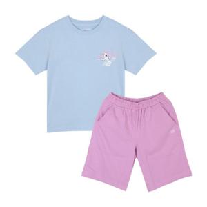 뉴발란스키즈트레이닝세트 PQC NK9YFB204U-51 싱글 다이마루 반팔셋업