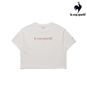 [르꼬끄] 여성 에슬레저 루즈핏 면 크롭 반팔티 QQ322ORS83_IVY