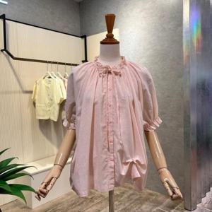 [ab.f.z]AOZ5HB531_스트랩 프릴넥 면 블라우스