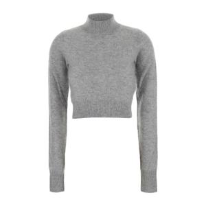 스포트막스 그레이 크롭 캐시미어 스웨터 2522366052600 003