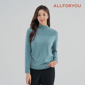 [올포유]여성 울 캐시미어 혼방 사선 단추 반넥 니트 ALSHM9421-830