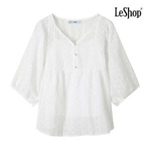 [르샵]이너 세트 6부 소매 펀칭 레이스 블라우스 (BP7BL045A)