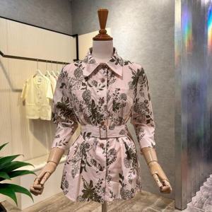 [ab.f.z]AOZ3HBB1I_벨티드 카라 나염 셋업 블라우스