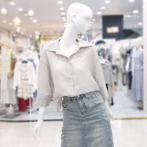 [ab.f.z]카라 버튼 칠부 셔츠 블라우스 FSPNZ3B44I