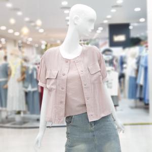 [ab.f.z]레이어드 점퍼 반팔 블라우스 FSPHZ3U31H