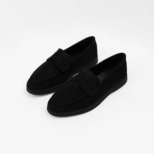 [신난다슈]여성 로퍼 단화 2cm 여자 플랫 구두 슬립온 스웨이드 발편한 쿠션 SO251501블랙