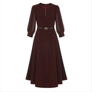 [미니멈]시스루 V넥 플레어 원피스 MZCGWO7980