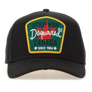 디스퀘어드2 블랙 자수 패치 커브 브림 캡 BCM0376 05C00001212
