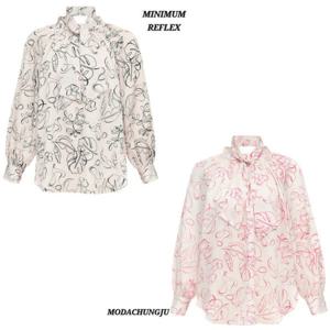 [미니멈]MD 프린트 타이넥 블라우스 MD  MYAAWB2100  M_CJ