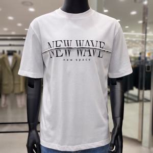 [바쏘옴므]화이트 레터링 반팔 라운드 면 티셔츠 WSY2KR58A_JK