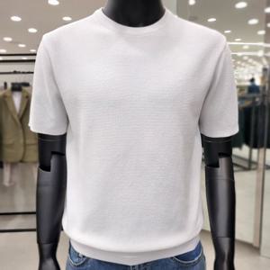 [바쏘옴므]와플조직 화이트 라운드 니트 WSY2WR33A_JK