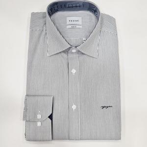[예작]슬림핏/코튼폴리/스트라이프/긴팔셔츠 YJ3SBS159-1 BL BK_