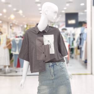 [ab.f.z]체크 키티 셔츠 블라우스 FSPNZ3B39I