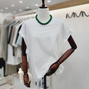 [비지트인뉴욕]슬리브리스  라운드넥 오버핏 반팔티셔츠 VB5ST6B