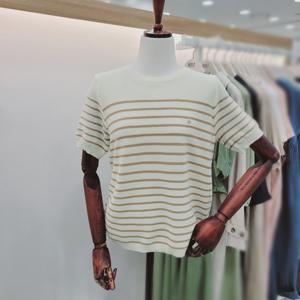 [비지트인뉴욕]반팔 단가라 라운드넥 티셔츠 VB4SK651 V_US