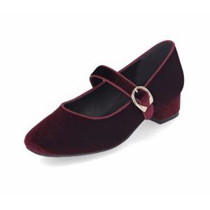 [엘칸토]여성 메리제인 펌프스 플랫 벨벳 3cm LCWD63U339_YS
