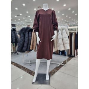 [더아이잗]니트 배색 울 브이넥 원피스 IMAA0OP03851_DJ