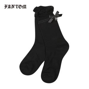 [팬텀] 여성 리본 장식 셔링 중목 양말