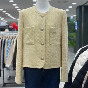 [숲]노카라 라운드넥  숏 트위드자켓  /OA3JKR1YE_SH