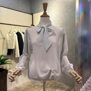 [ab.f.z]AOZ1QB04C_도트 시스루 스트랩 블라우스