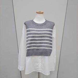 [나인스텝]단가라배색니트  N24NW4112_YS