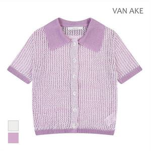 [반에이크][반에이크] 그물짜임 카_라 니트가디건_VB38KCQ312Z (