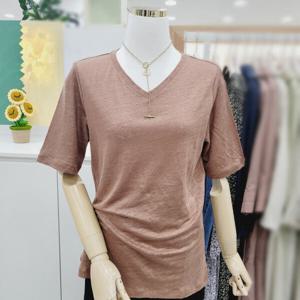 [비지트인뉴욕]브이넥 린넨 반팔티셔츠 VA6STA2i_US