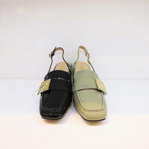 [오브엠]  F21TD225AB_여성 에나멜 슬링백 통굽힐 2종