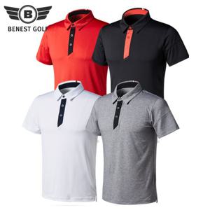 [클라우스]베네스트 배색카라 남성 골프 반팔티셔츠 KL4023