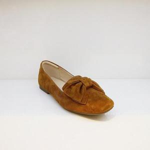 [오브엠]  F23OD268C_여성 세무 리본 플랫슈즈 C