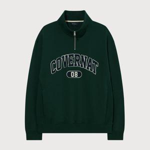 [커버낫]커버낫 아치로고 하프집업 맨투맨 그린 CO2503CR09GN