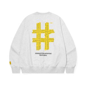 [빈트릴] 옐로우 해시태그 맨투맨 BA251RM002_IG