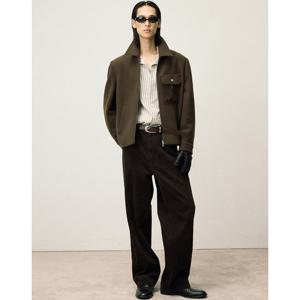 일꼬르소 25FW 슬랜트 포켓 스윙 블루종 브라운 IEJU5F101W2