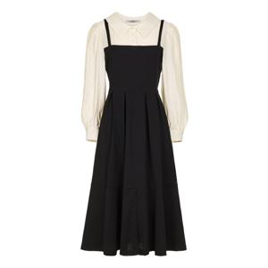 [포커스]셔츠 카라 배색 핀턱 원피스 PBBF5F1OP3011