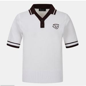 테일러메이드  2025 F W 여성 카라 반팔 니트 TWSYO7121-101 화이트