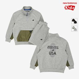 [뉴발란스키즈] NK9YF3305U(AC) 멜란지그레이 Outdoor Sports) 하이넥 우븐 매칭 스  셋업