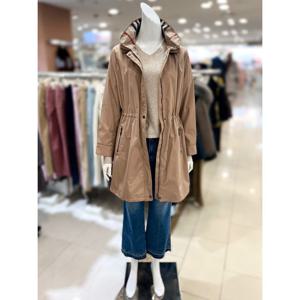 [트리아나]후드넥 집업 트렌치 코트 TH3YA04_GR