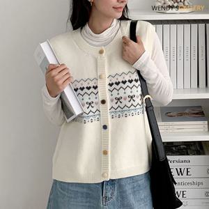 [웬디즈갤러리]트로페 리본 오픈 조끼 SKN102