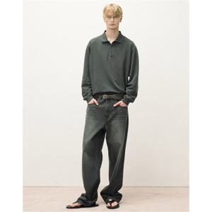 일꼬르소 25FW 워시드 폴로 셔츠 다크 그레이 IETS5F002CG