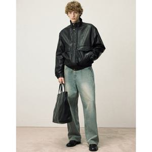 일꼬르소 25FW 베르통 페이크 레더 점퍼 블랙 IEJU5F202BK